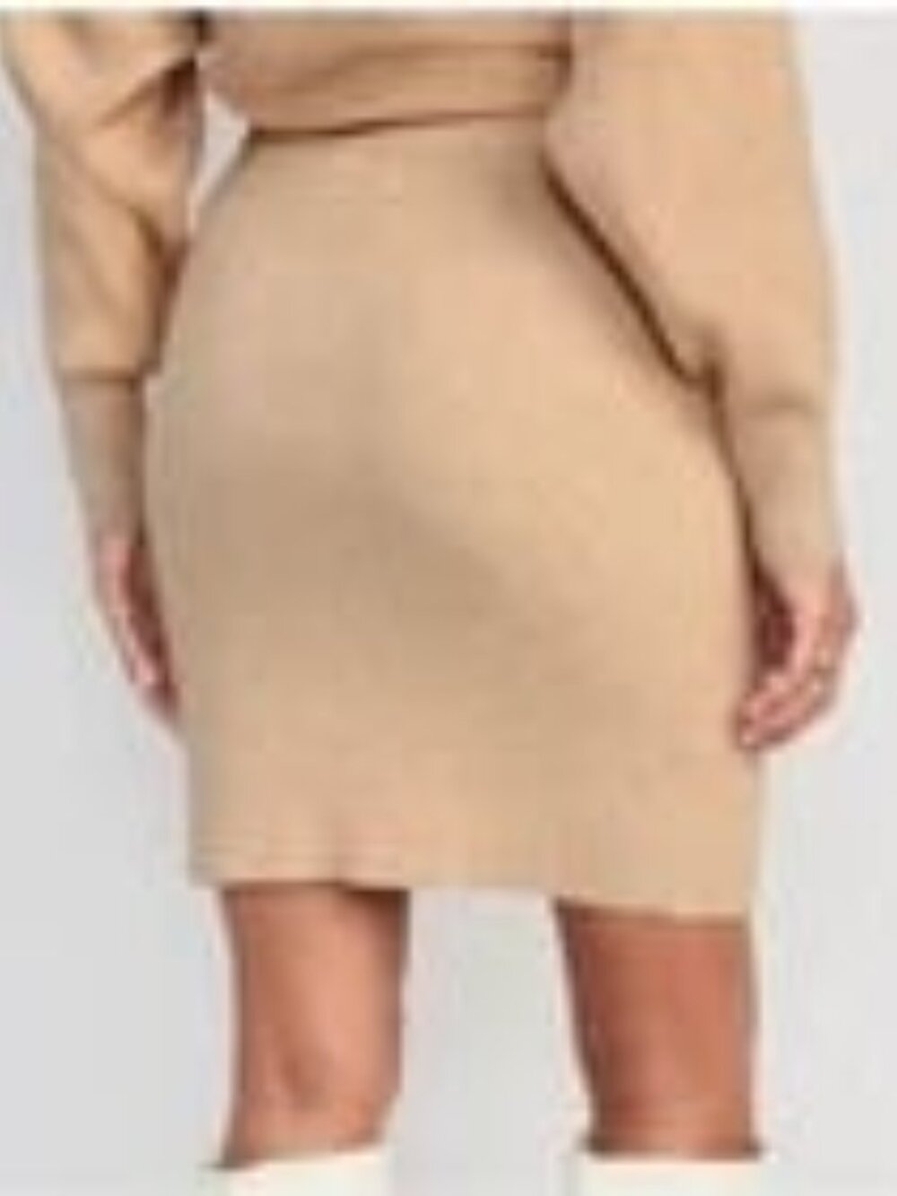 OLD NAVY COZY CASHMERE RIB KNIT MIDI SKIRT — OATMEAL/BEIGE — SIZE XXL